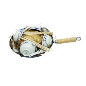14 Piece Blue Lotus Pattern Wok Gift Set