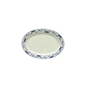Blue Lotus Pattern Oval Plate 12 Inches